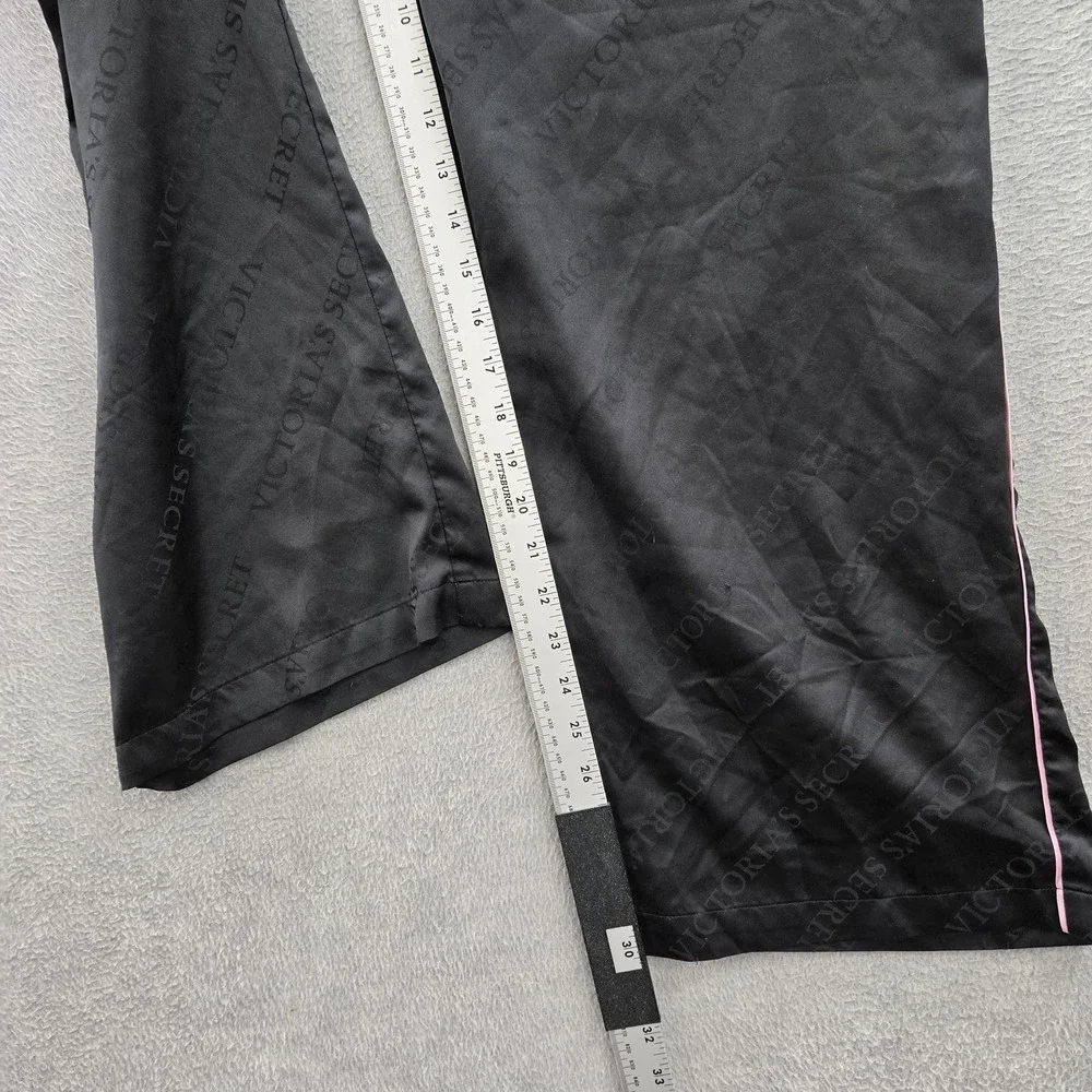 Victoria's Secret Women Sleepwear‎ M Black Lounge Logo AOP Graphic Print